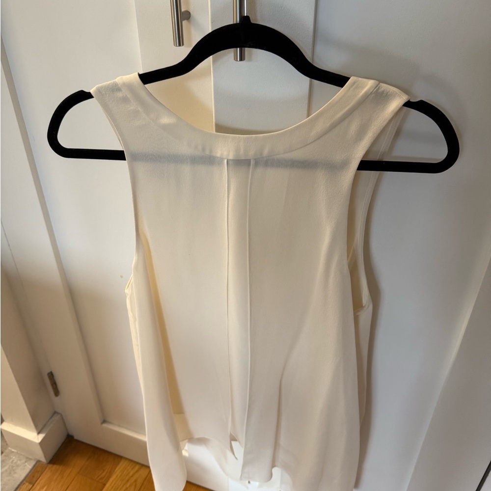 Sass & Bide Cream Pleated Silk Top Size 6